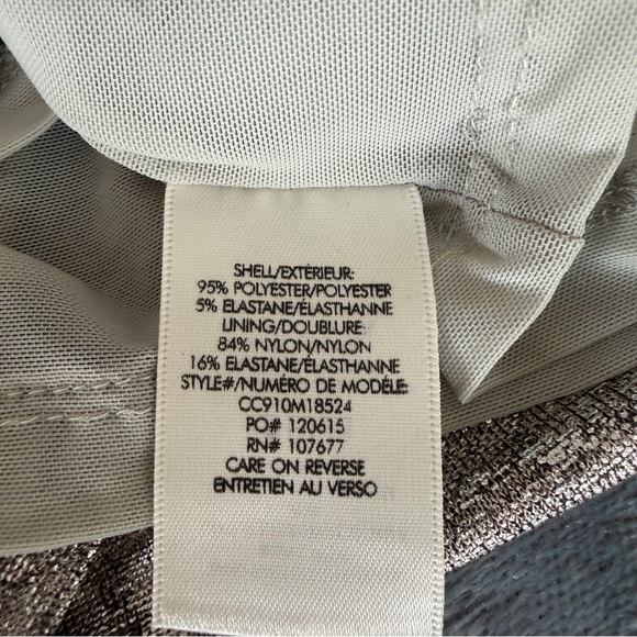 Alice + Olivia Delora Fitted Mock Neck Silver Midi Dress Size 10 - Picture 15 of 16